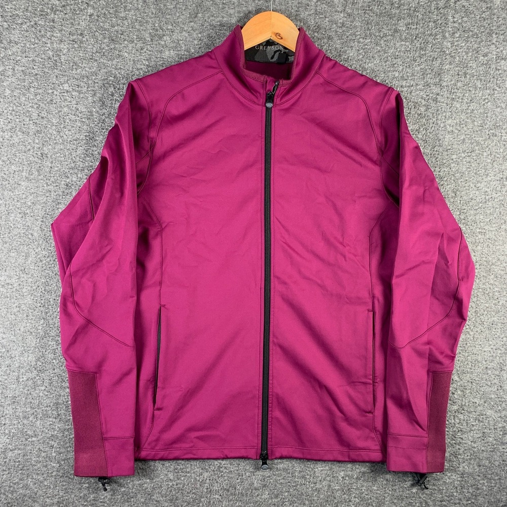 Greyson Sequoia Jacket Men Medium Purple Full Zip Golf Performance Stretch